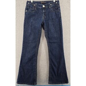 Vtg Y2K Flavour Women Sz 12 Jeans Blue Denim Low Rise Flare Bootcut Grunge 90s